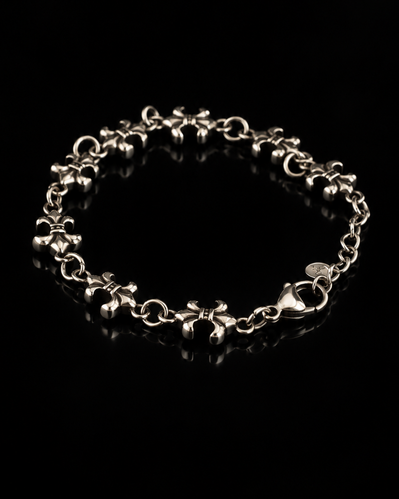 Silver Fleur Link Bracelet
