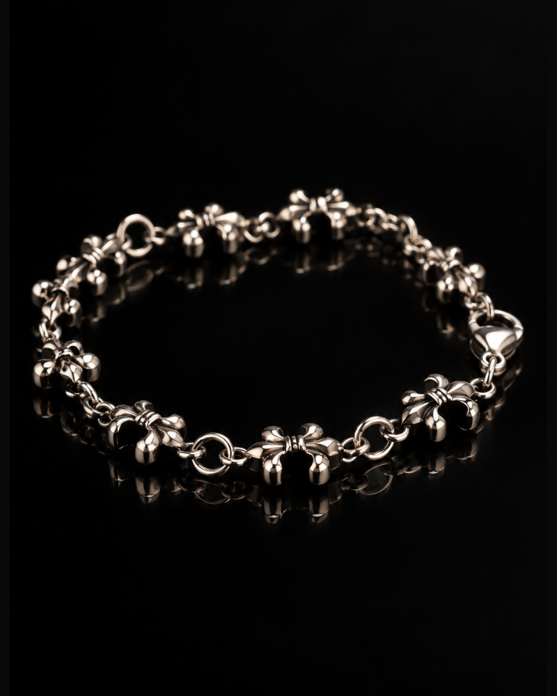 Silver Fleur Link Bracelet
