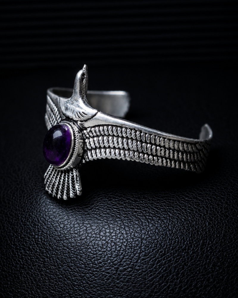 Amethyst Wing Cuff Bracelet