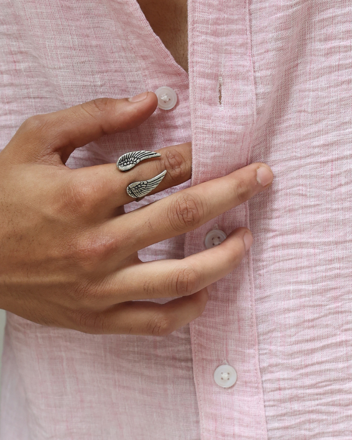Winged Grace Silver Cuff | Men's ring | TMFORU
