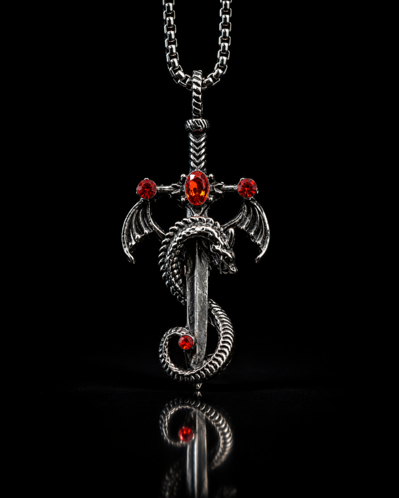Crimson Dragon Sword Pendant
