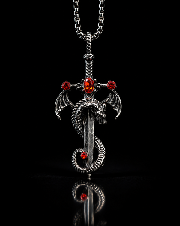 Crimson Dragon Sword Pendant