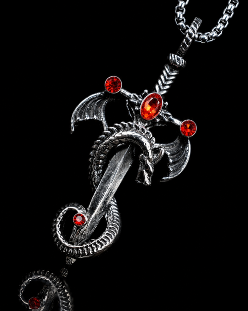 Crimson Dragon Sword Pendant