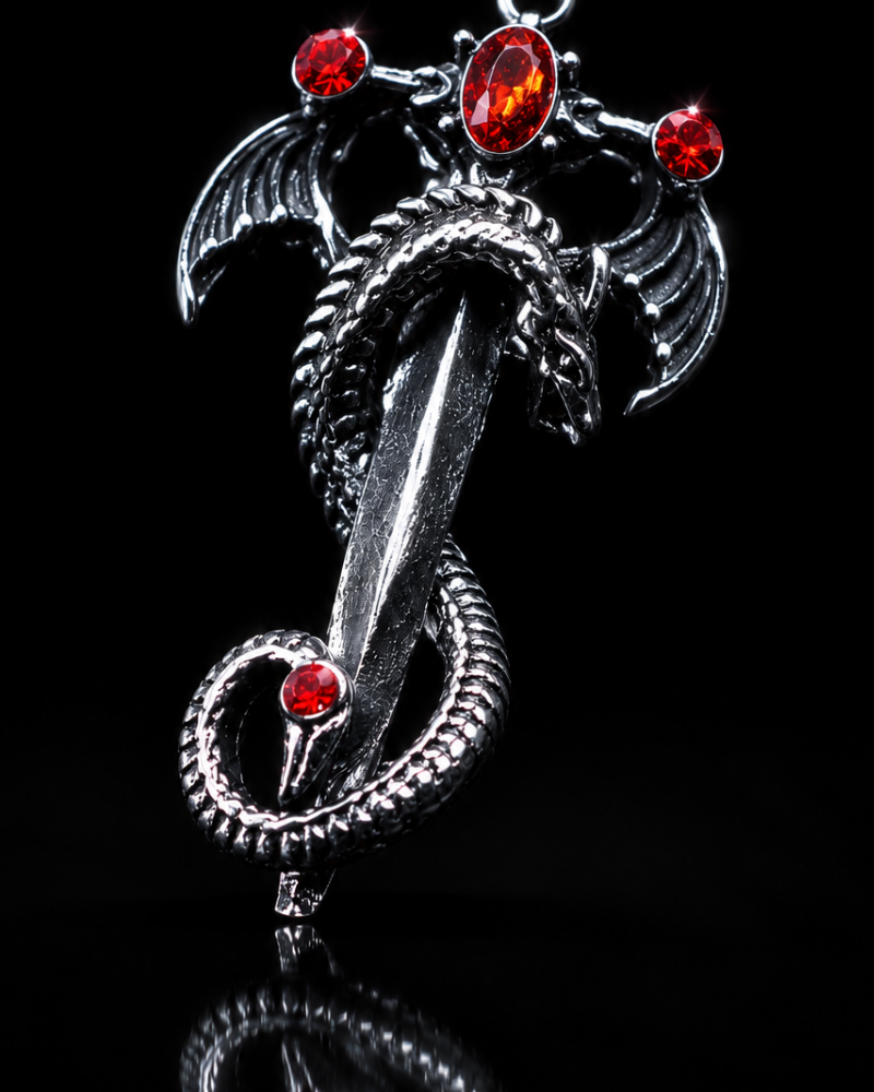 Crimson Dragon Sword Pendant
