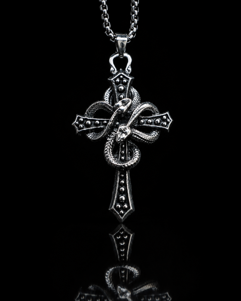 Gothic Serpent Cross Pendant