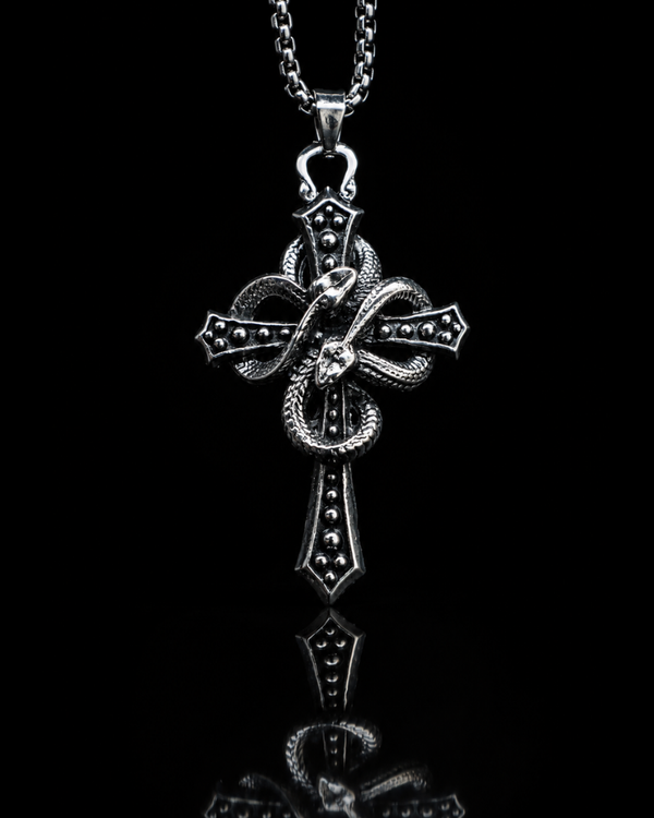 Gothic Serpent Cross Pendant