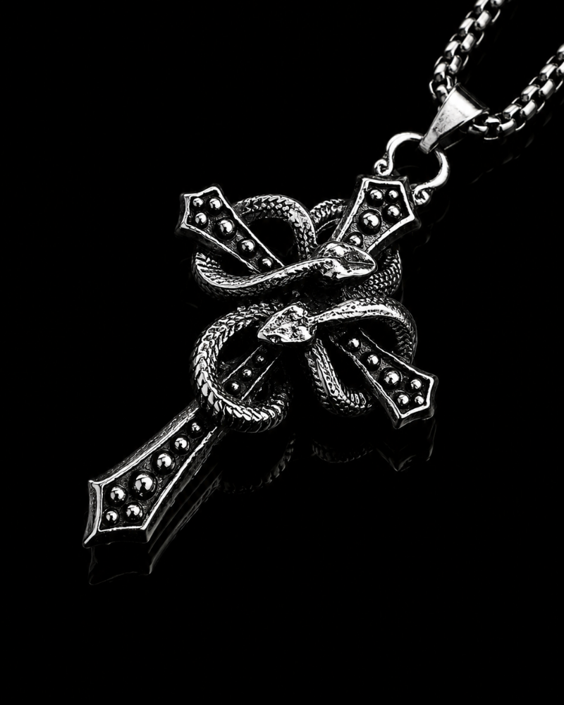 Gothic Serpent Cross Pendant