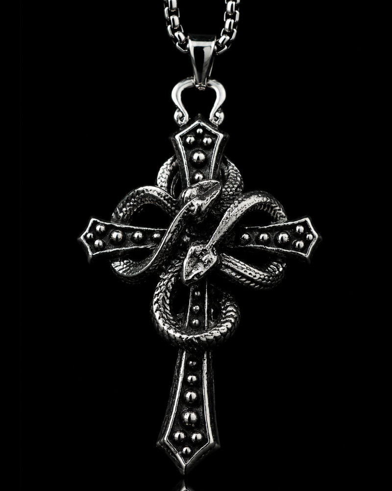 Gothic Serpent Cross Pendant
