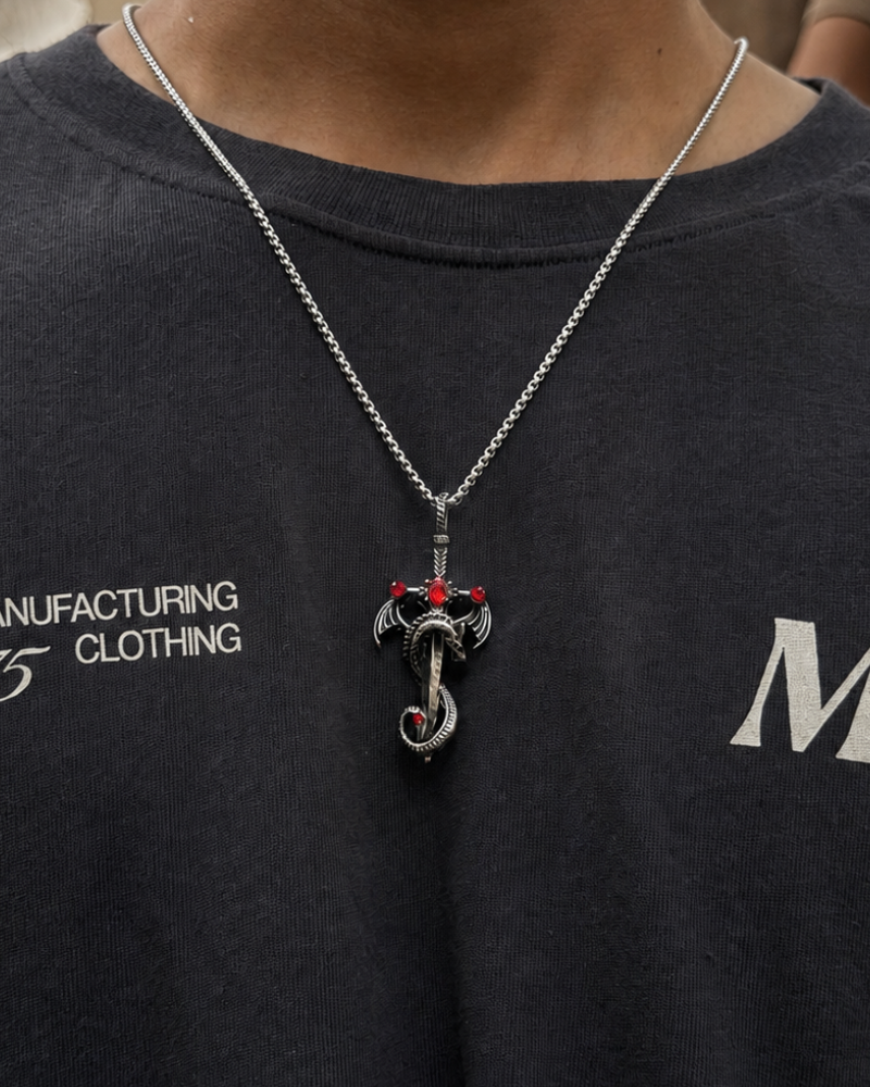 Crimson Dragon Sword Pendant