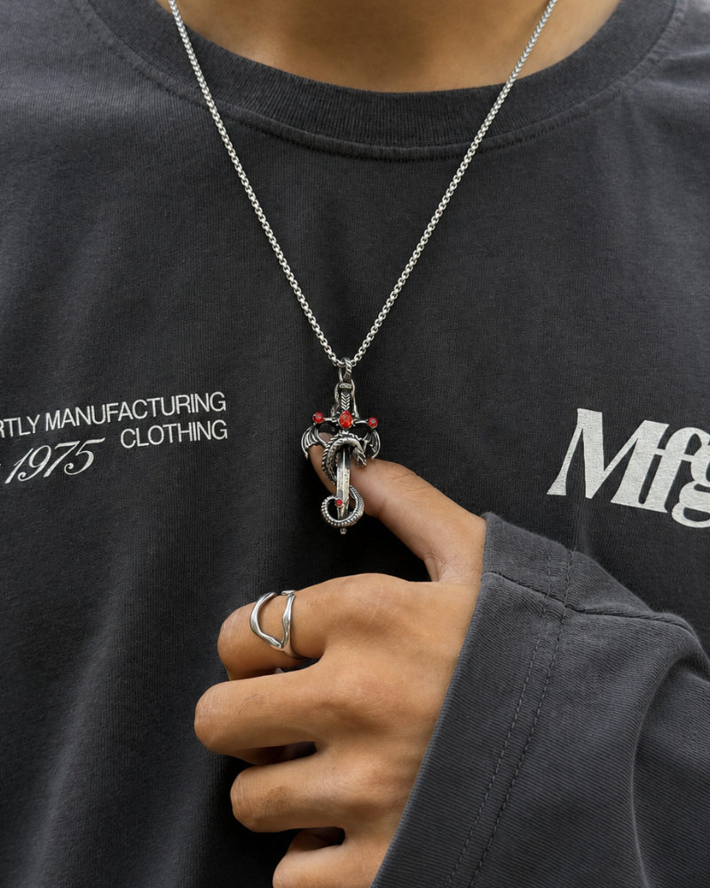 Crimson Dragon Sword Pendant