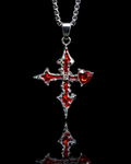 Crimson Heart Cross Pendant
