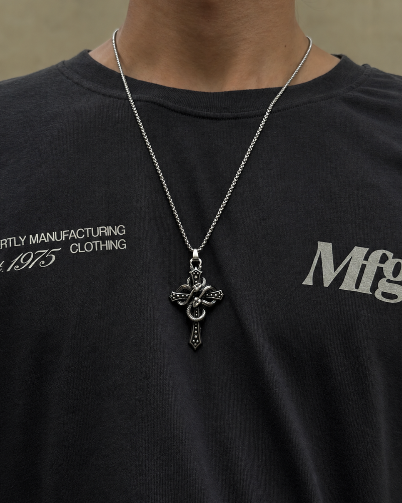 Gothic Serpent Cross Pendant
