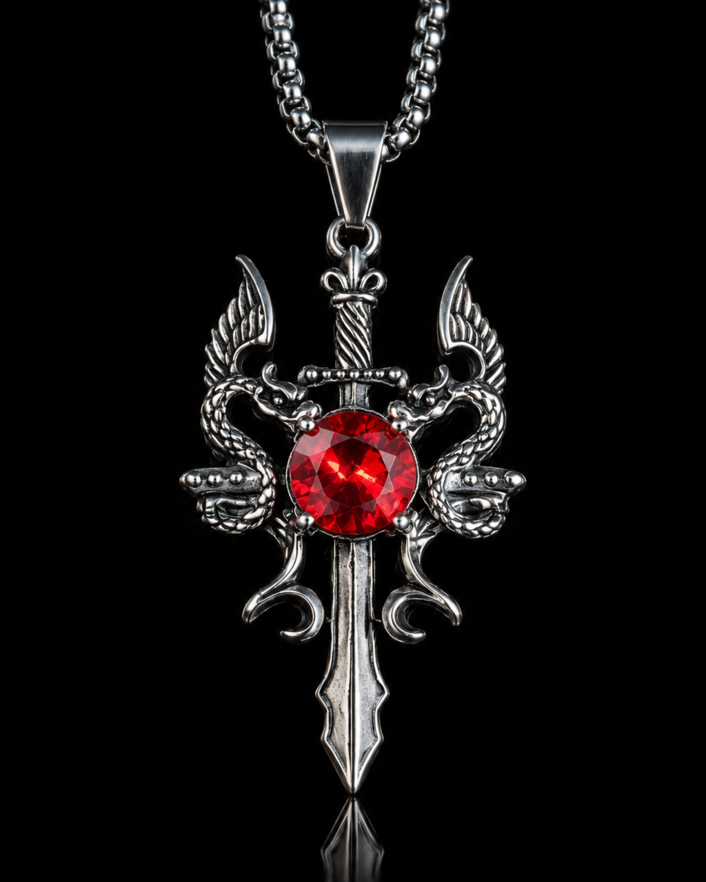 Crimson Serpentblade Pendant