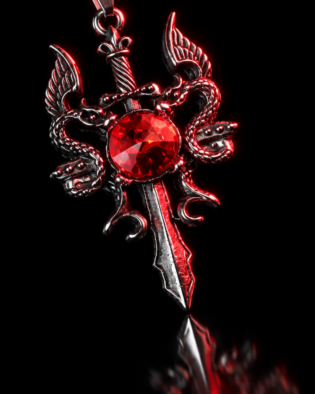 Crimson Serpentblade Pendant