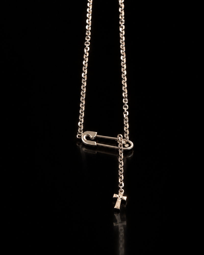 Safety Pin Cross Necklace