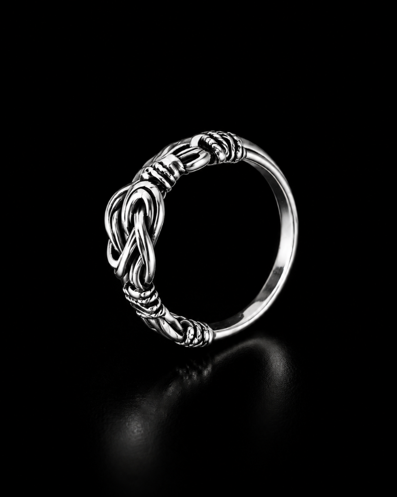 Eternal Knot Silver Cuff Ring