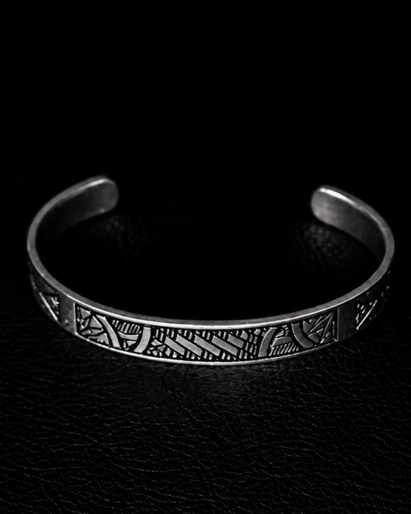 Engraved Tribal Cuff Bracelet