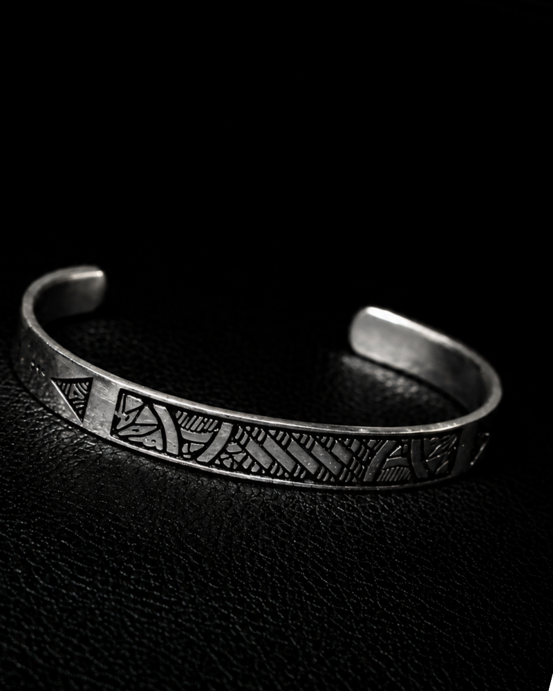 Engraved Tribal Cuff Bracelet