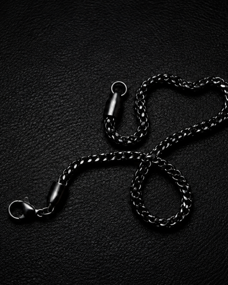 Black Braided Chain Bracelet