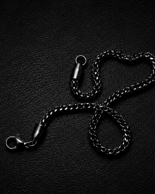 Black Braided Chain Bracelet