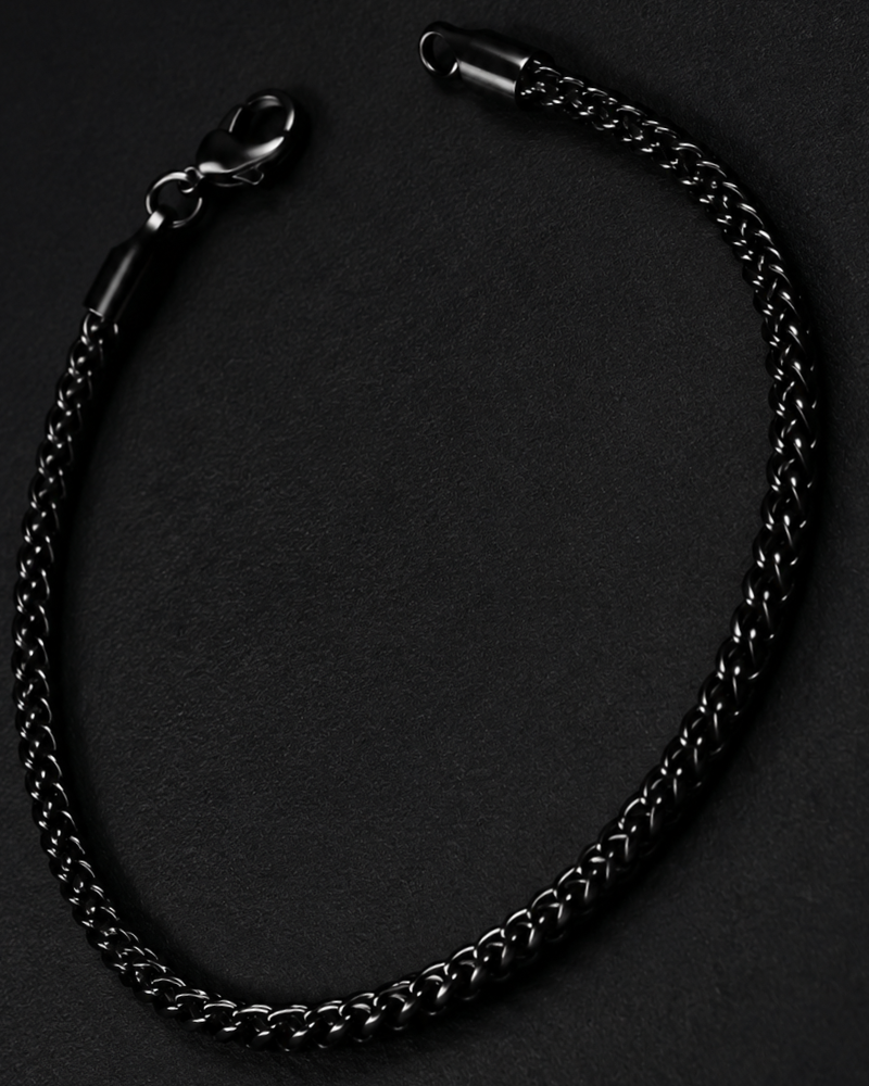 Black Braided Chain Bracelet