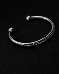 Engraved Ball End Cuff Bracelet