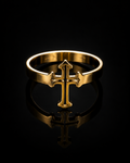 Golden Cross Halo Ring