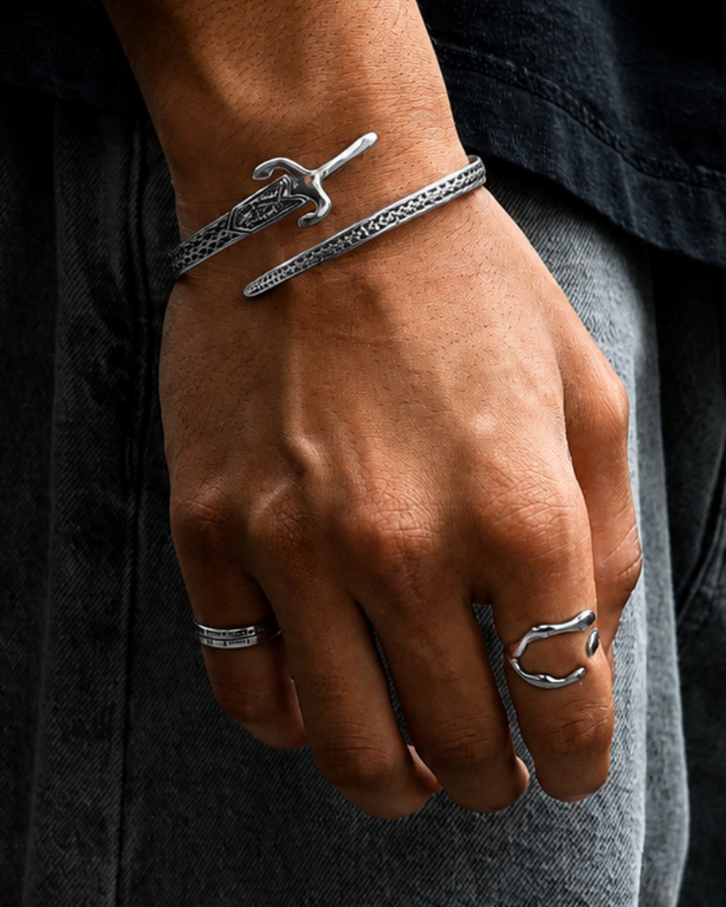 Sword Edge Silver Cuff | Men's Bracelet | TMFORU