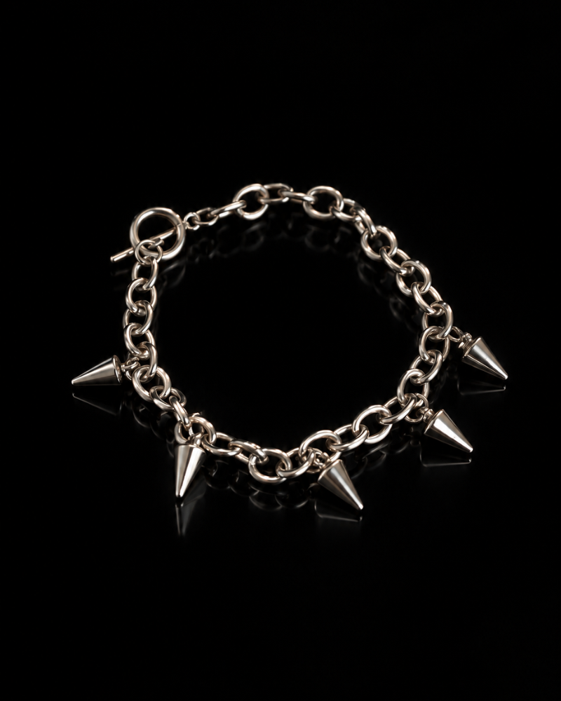 Silver Spike Chain Bracelet