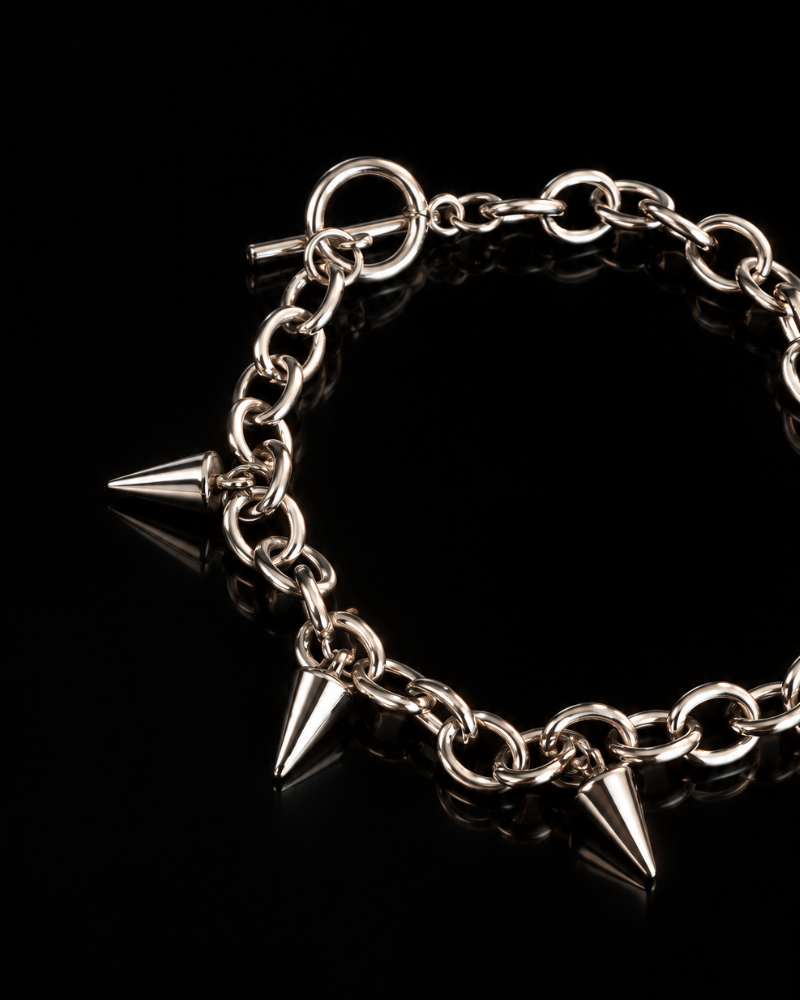 Silver Spike Chain Bracelet
