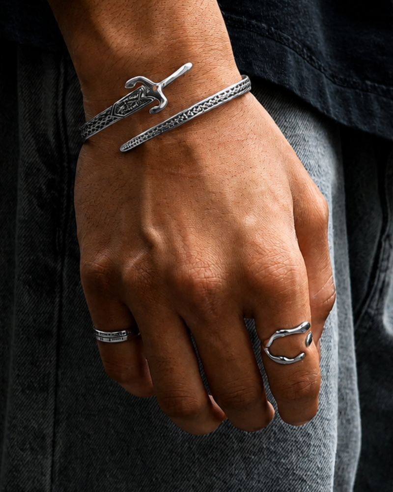 Sword Edge Silver Cuff Bracelet