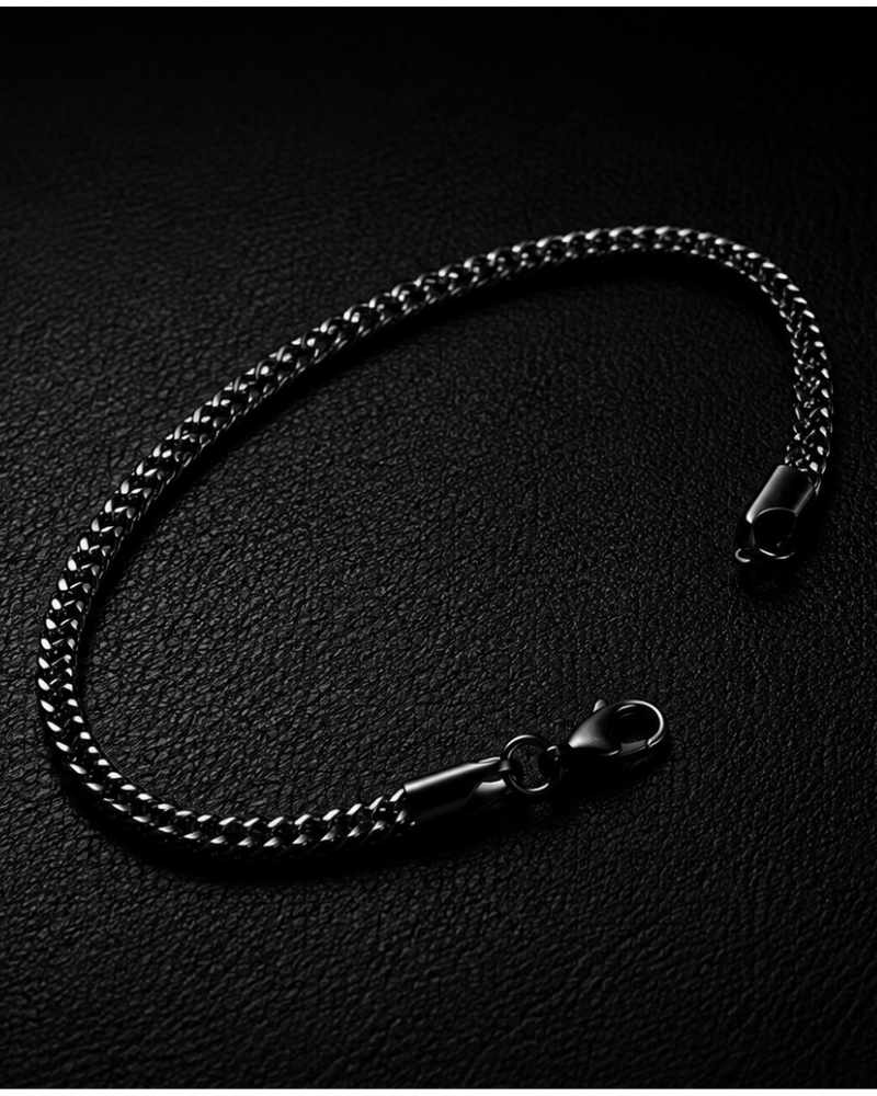 Black Braided Chain Bracelet