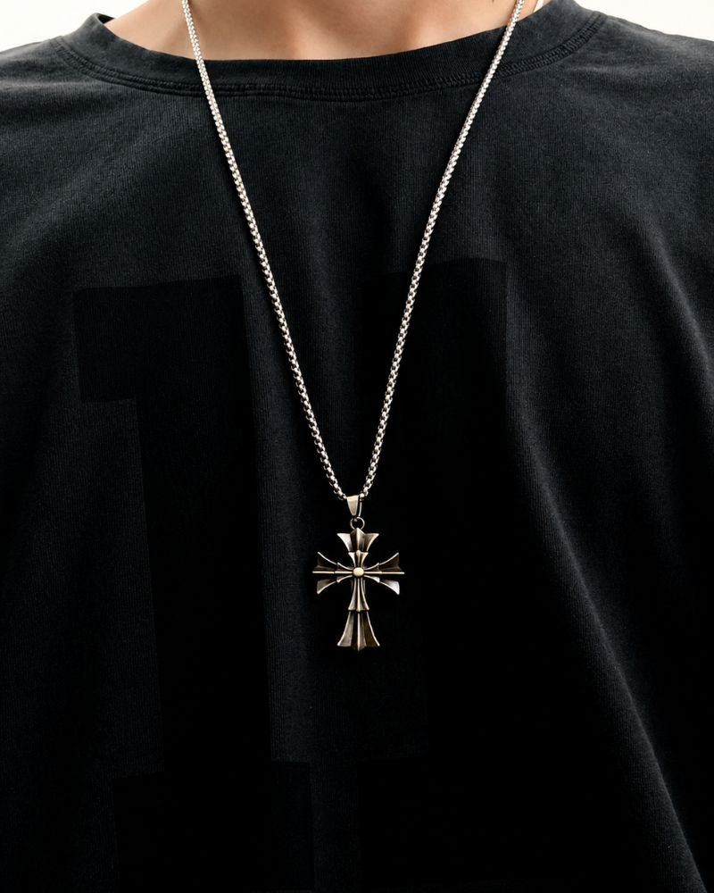 Obsidian Cross Pendant